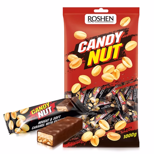 Candy Nut, нуга і м'яка карамель з арахісом, Roshen, 1кг.